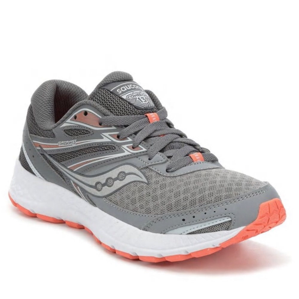 Saucony Womens Cohesion 13 sneakers grey coral size 9.5